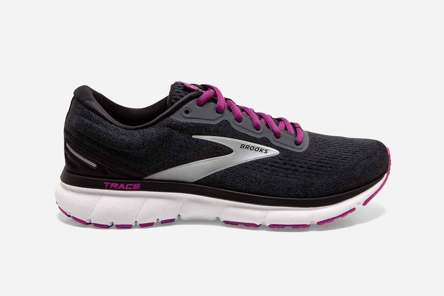 Brooks Running Shoes - Trace Road Womens - Black/Purple - DIH-687209